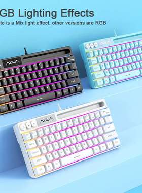 AULA F3061 61Keys Wired RGB Gaming Keyboard Membrane Keyboar