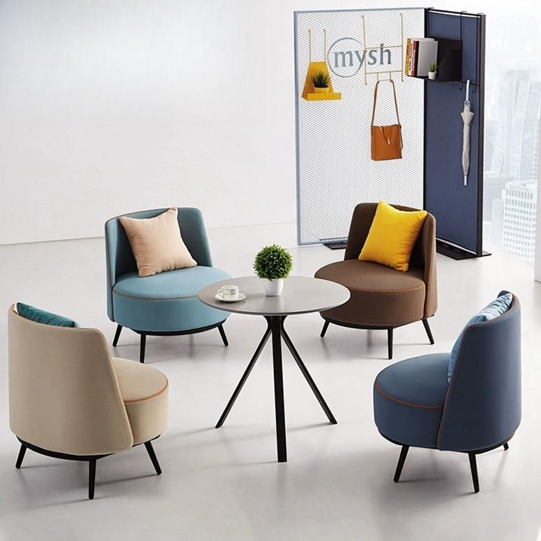休息区接待心理咨询室办公室沙发简约现代商铺售楼处洽谈桌椅组合