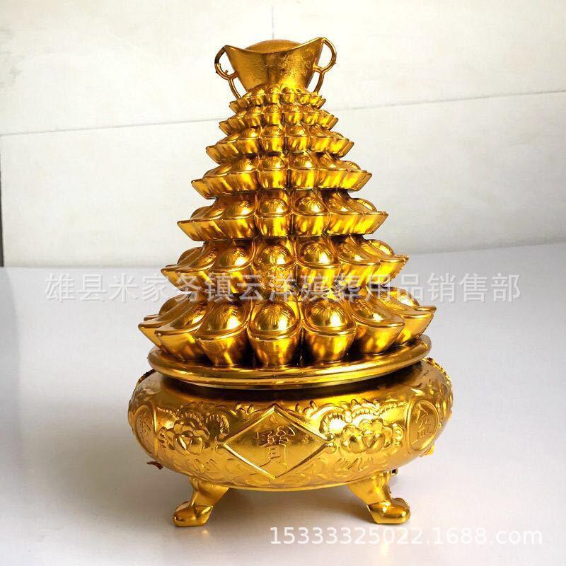 聚宝盆 塑料镀金聚宝盆 祭祀用品 云洋殡葬用品