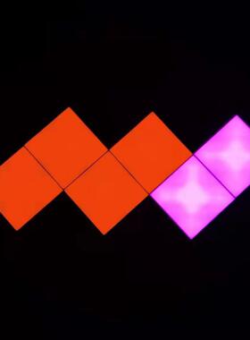 智能触摸感应小夜灯 APP四角拼接量子灯led柔光氛围智能装饰壁灯