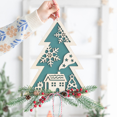 阿楹 圣诞节f墙面门上挂件吊牌雪花装饰 拍照道具橱窗家用场景布