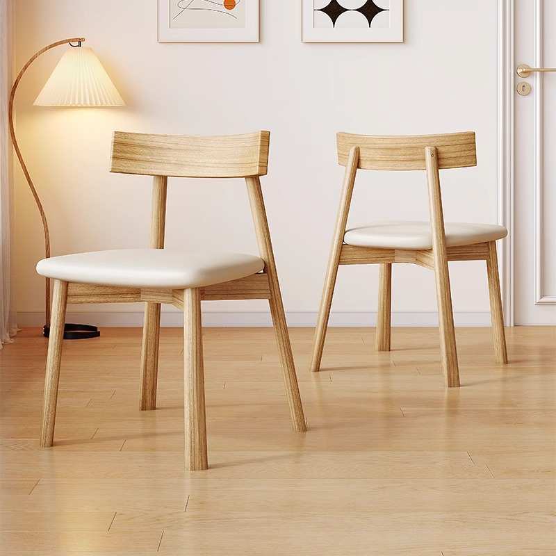 北欧餐桌椅子实木餐椅家用现代简约轻奢黑色餐椅靠背椅凳子船桨椅