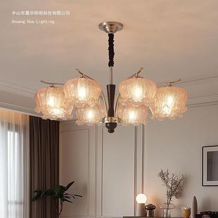 法式 中古客厅吊灯胡桃木色复古餐厅灯南洋风vintage卧室灯具