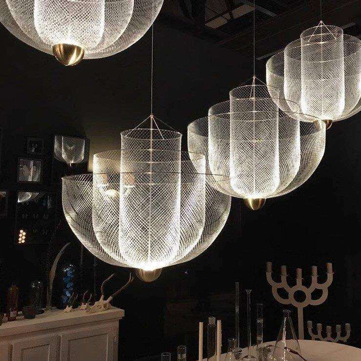北欧铁艺网格吊灯意大利设计师创意个性造型光影艺术装饰吊灯餐厅