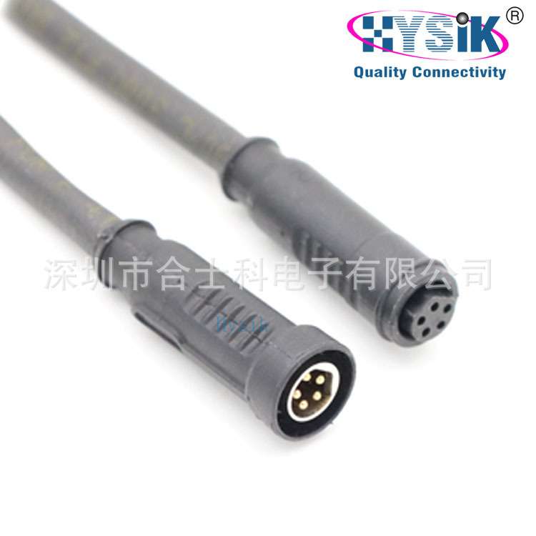 M8卡扣式电缆 4芯5芯 INTERROLL滚筒延长线 快速插拔式连接器