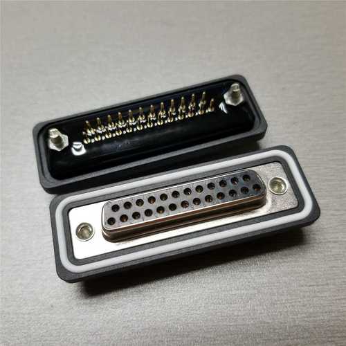DB25pin直插防水母座 防水等级IP67并口d-sub25pin母头连接器