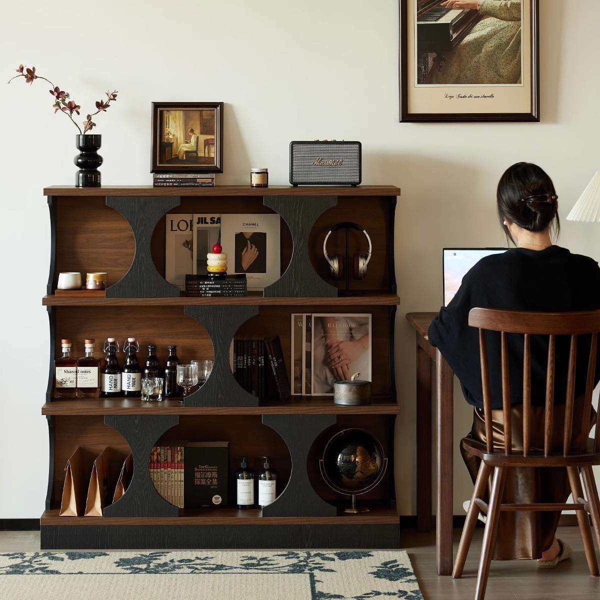 哈迪德复古实木展示柜餐边柜玄关柜客厅中古书柜组合柜书架装饰柜,电子元器件市场,其它元器件,淘宝优惠券,粉丝福利购,淘宝优惠卷