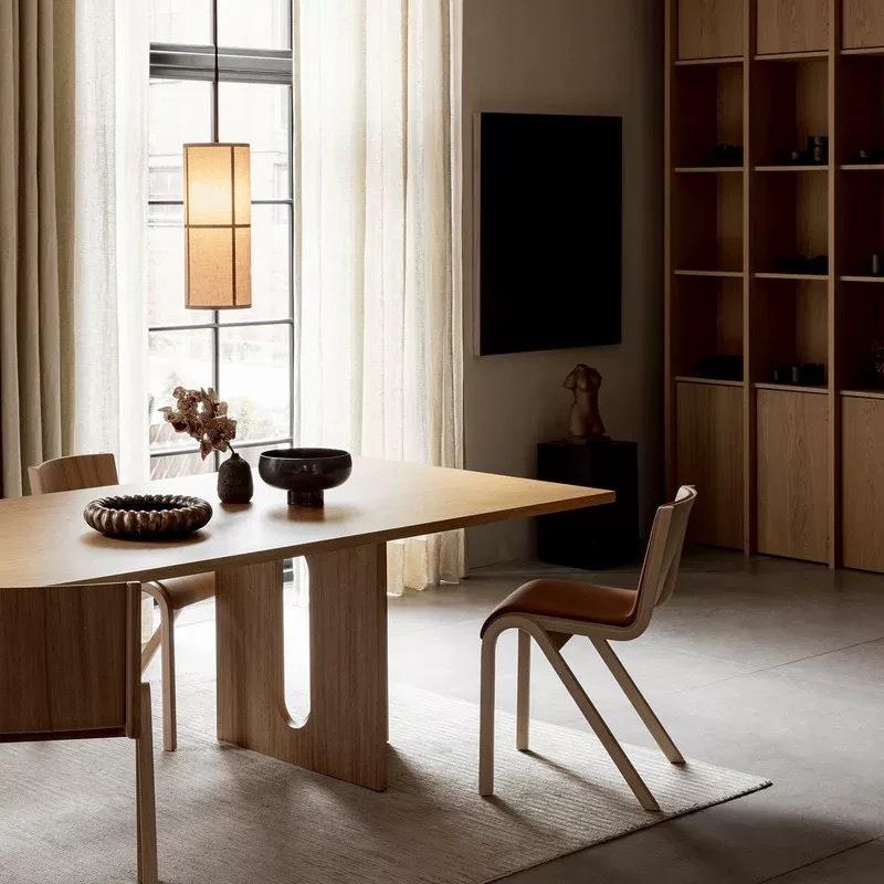 北欧简约实木餐桌家用复古茶桌办公桌书桌长方形工作台长桌洽谈