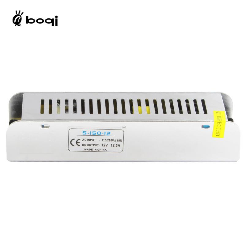 BOQI 12V12.5A150W恒压铁盒长条开关电源LED灯带监控安防电源