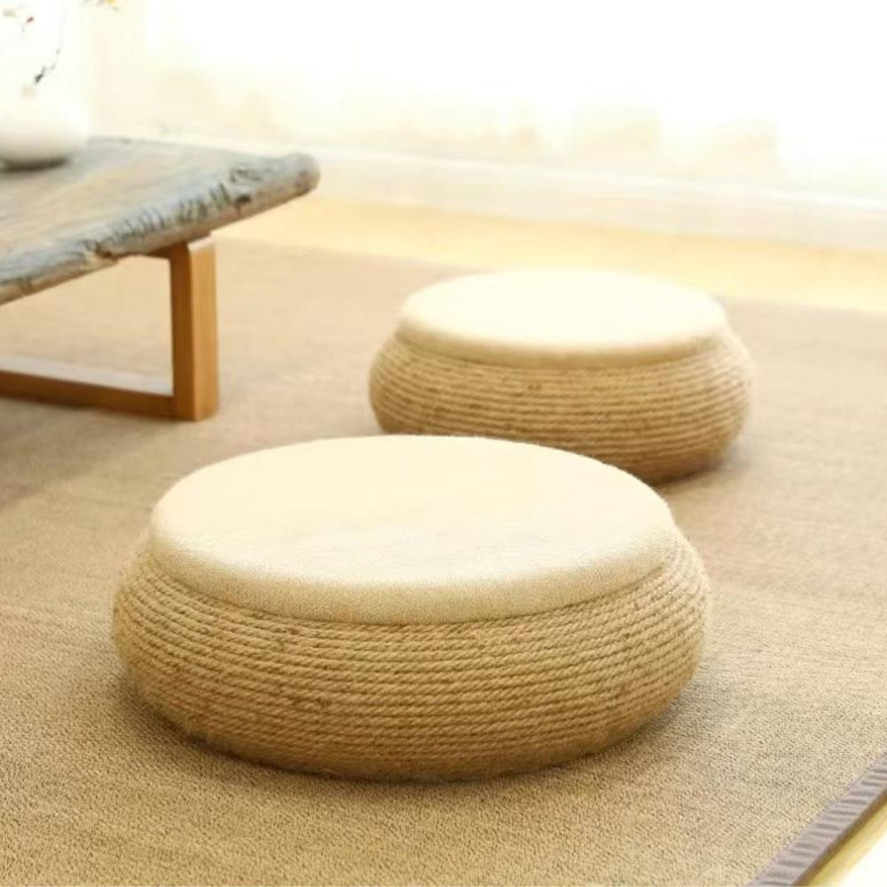 麻绳加厚坐墩轻奢地板垫打坐休闲垫子阳台坐垫蒲团客厅榻榻米地毯