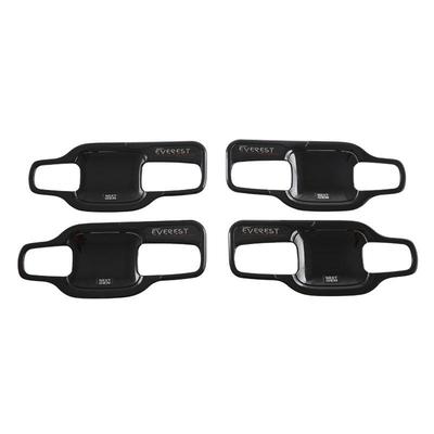 适用福特23款Everest门碗撼路者车身装饰贴罩黑色碳纤维纹钢琴黑