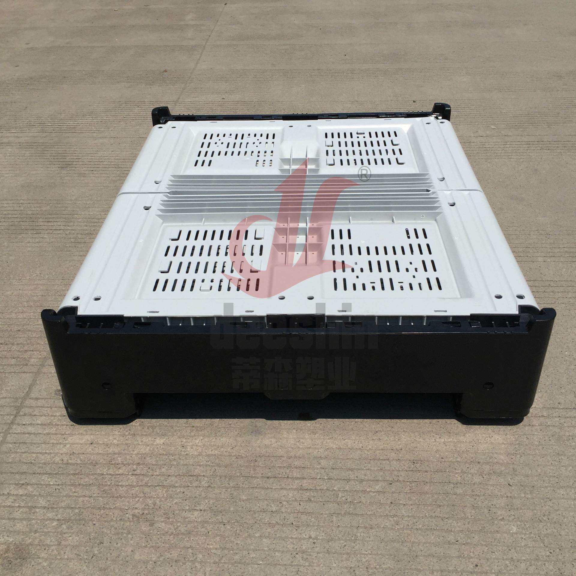 1.2米*1米大型塑料箱 折叠卡板箱 网格透气箱式托盘1200*1000