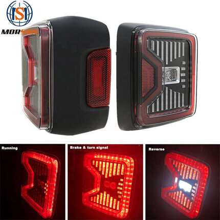 适用牧马人JL尾灯 LED尾灯 吉普牧马人熏黑汽车低升高改装后尾灯