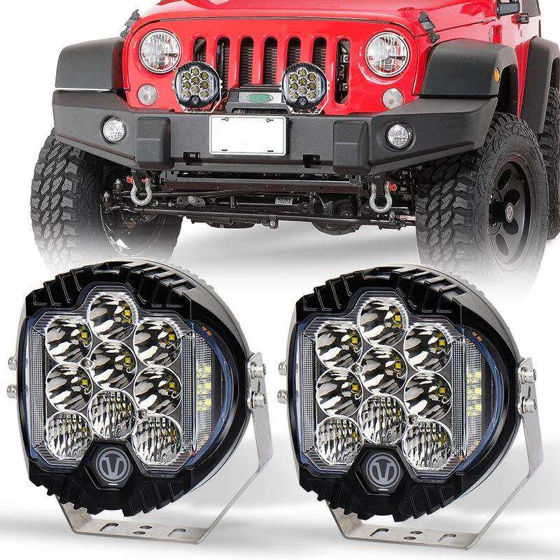 7寸三面发光工作灯led牧马人大灯照射灯适用马自达bt50皮卡改装灯