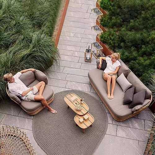 户外休闲藤沙发庭院花园防水防晒阳光外阳台藤编沙发组合茶几