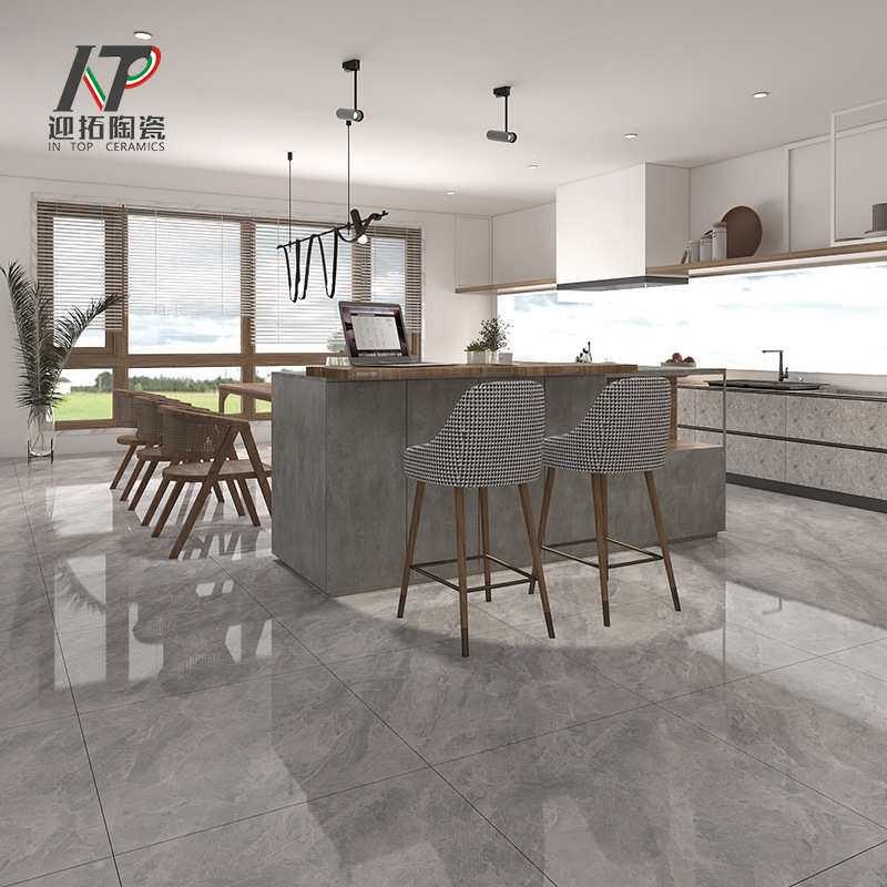 佛山瓷砖无限连纹通体大理石瓷砖800x800现代简约灰色客厅地砖