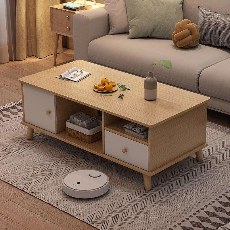 北欧简约现代客厅实木腿茶几出租屋小户型家用小茶台阳台方桌子无