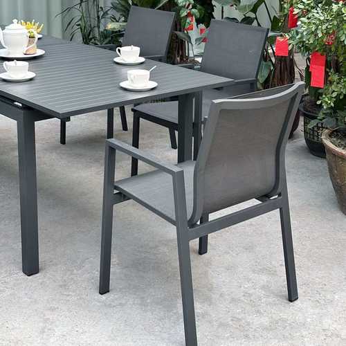 源头工厂Kury户外伸缩桌椅庭院别墅花园简约折叠收纳特斯林网布椅