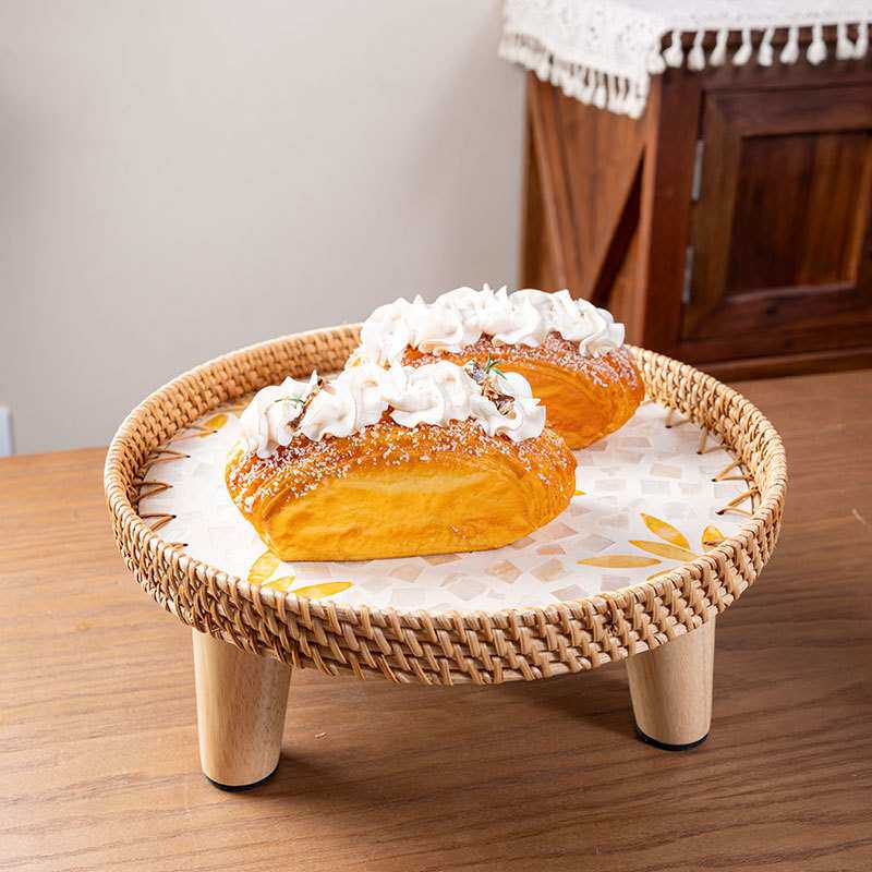 越南手工藤编贝壳飘窗茶几方沙发小边几日式榻榻米小圆桌野餐桌