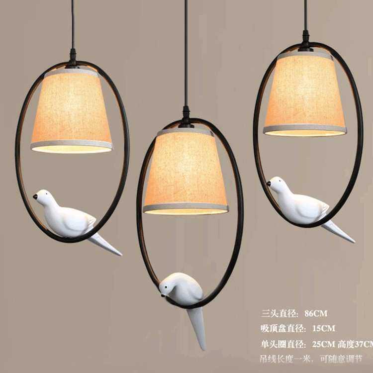 小鸟吊灯美式乡村田园吊灯地中海北欧餐厅阳台过道玄关入户吊灯具