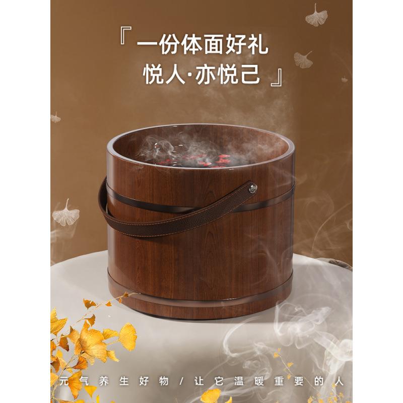 手提泡脚桶木质泡脚木桶冬天家用实木盆泡脚盆足浴盆洗脚盆洗马小