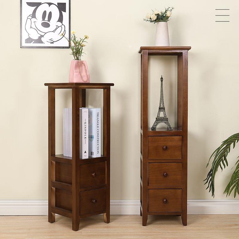 免安装实木带抽屉花架置物架客厅花架室内家用一体中式新款花盆架