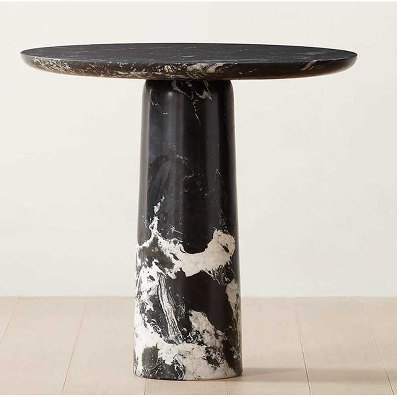 意式极简现代简约边几圆柱客厅家用小户型咖啡桌大理石轻奢小餐桌