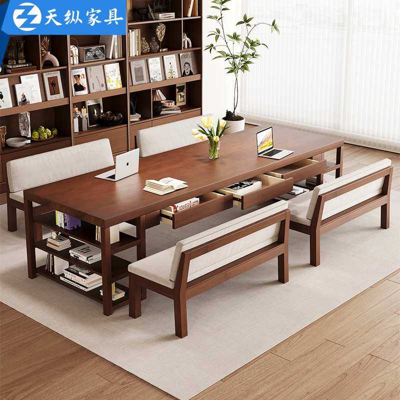 天纵现代简约客厅书桌书架一体桌家用大长桌带抽屉学生学习写字桌,农机/农具/农膜,其它农用工具,淘宝优惠券,粉丝福利购,淘宝优惠卷