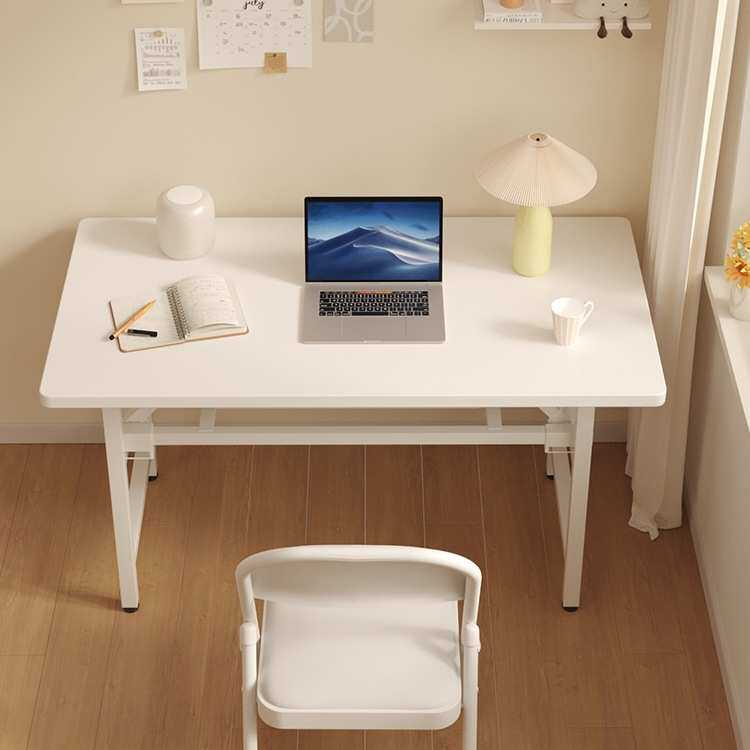 奶油风可折叠电脑桌台式书桌家用办公桌出租屋学习写字桌子长条桌