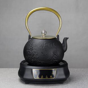 1200ml花开富贵素新中式手工煮水泡茶铸铁壶茶壶茶具茶室居家摆件