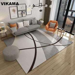 跨境VIKAMA堆斯堪的纳维亚风格法兰绒大地垫家庭现代简单客厅装饰