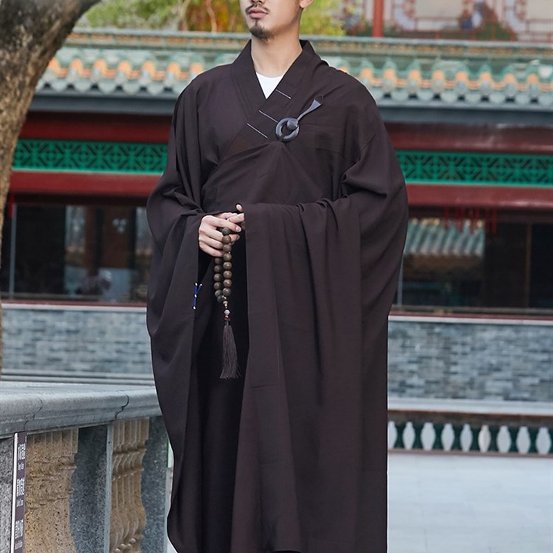 【弘通 专注品质】居士五戒缦衣 海青搭衣女咖啡色男僧服僧衣受戒