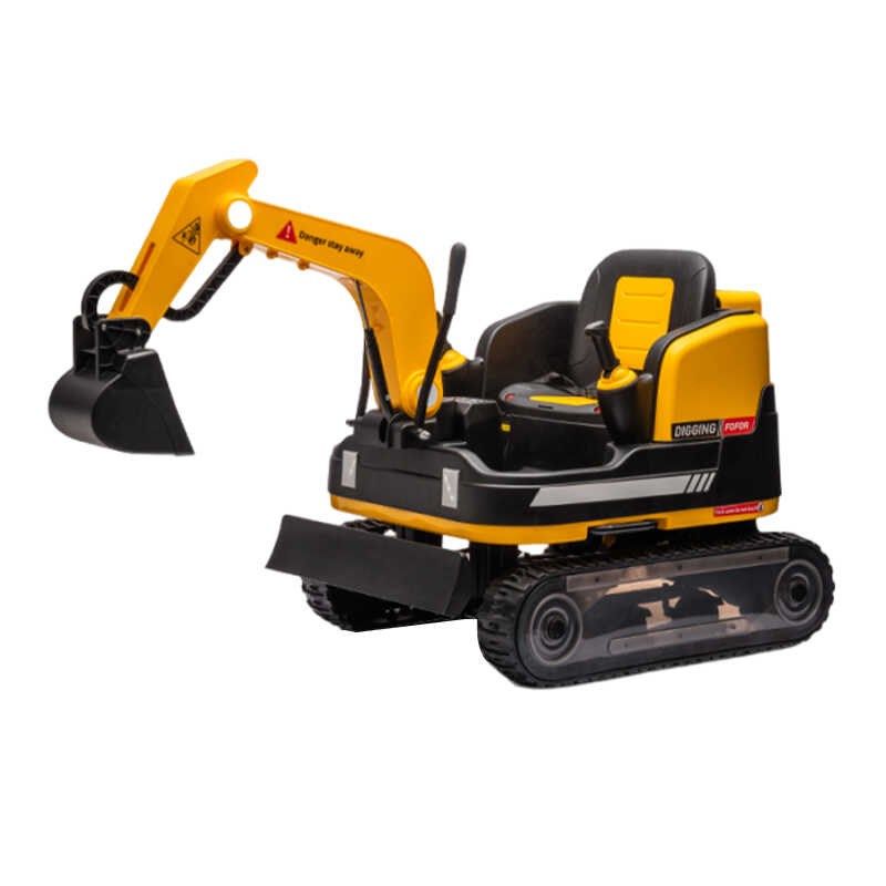 儿童电动车挖掘机可坐双人旋转履带式推挖土钩机男女孩玩具工程车