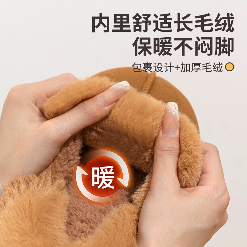 棉拖鞋女冬季2024新款厚底居家室内静音家用保暖加绒加厚棉拖鞋男