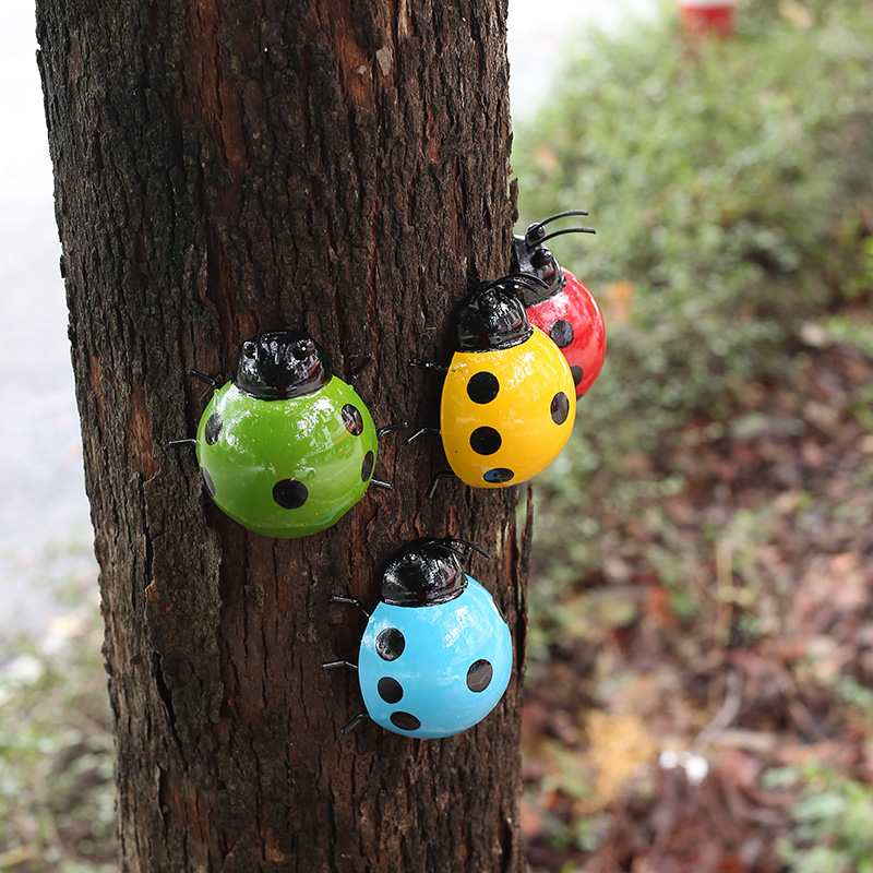 铁艺仿真瓢虫挂件户外花园装饰庭院摆件阳台布置园艺景观装饰壁挂