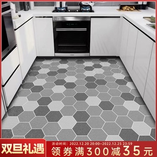 厨房地垫防油防滑防m水大面积入户门地垫pvc皮革免洗脚垫可擦地毯