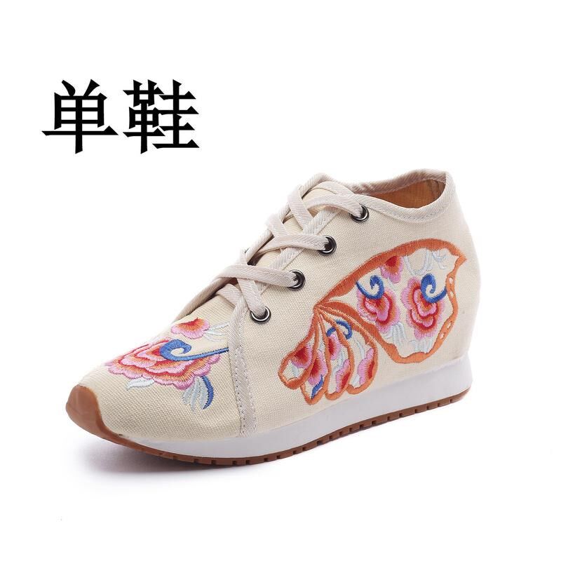 新款单鞋/加绒旅游鞋帆布绣花运动鞋时尚休闲布鞋女士
