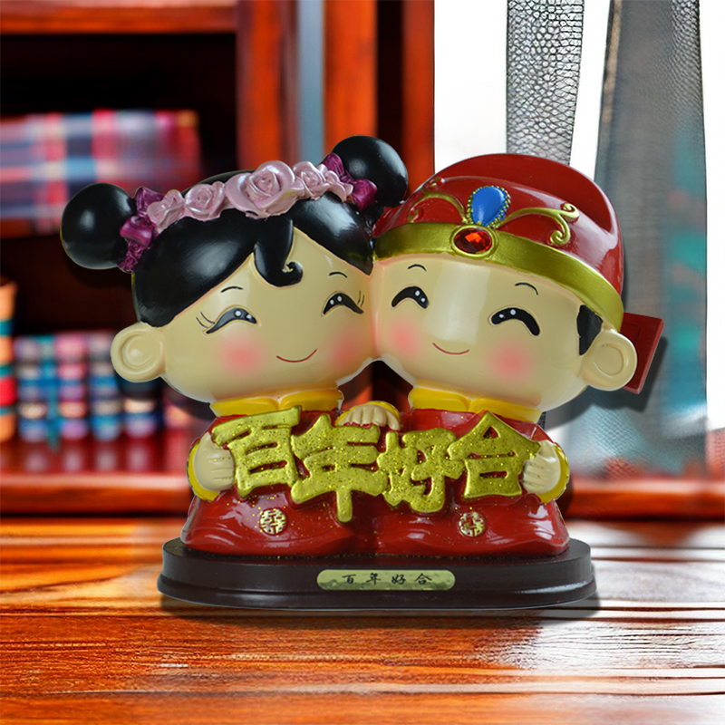 送结婚新人礼物闺蜜哥哥朋友婚礼摆件高档实用摆台装饰品公仔一对