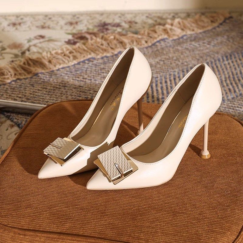 法式小众高级感高跟鞋小码313233尖头百搭方扣气质单鞋大码41一43,女鞋,浅口单鞋,淘宝优惠券,粉丝福利购,淘宝优惠卷