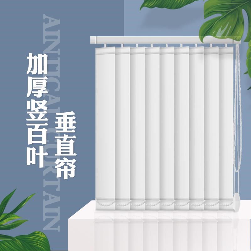 网红竖百叶垂直梦幻帘窗帘白纱纱帘透光不透人客R厅阳台白色纱幔