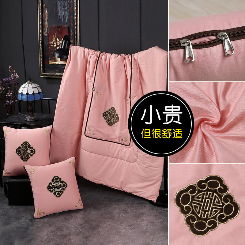 刺绣汽车车载g抱枕被子两用二合一靠垫办公室午睡纯棉多功能小被