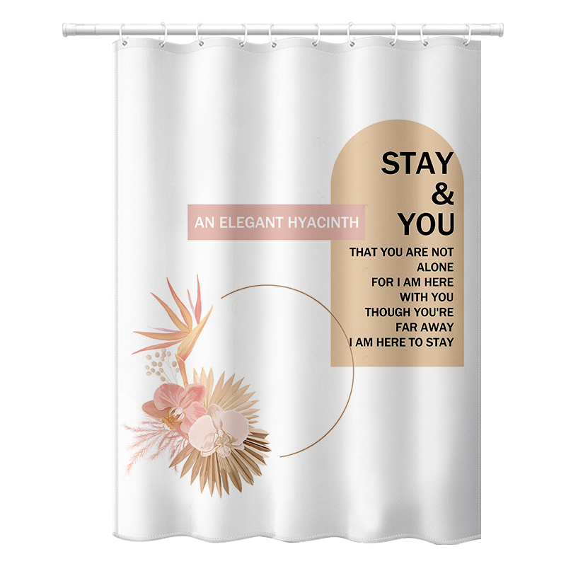 ins浴帘套装免打孔 卫生间防水布加厚防霉浴室帘洗澡帘淋浴房隔断