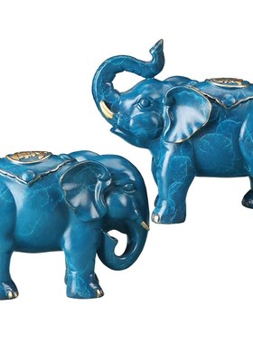 纯铜大象摆件一对家居客厅玄关办公室吸水象吉祥装饰新家乔迁礼物