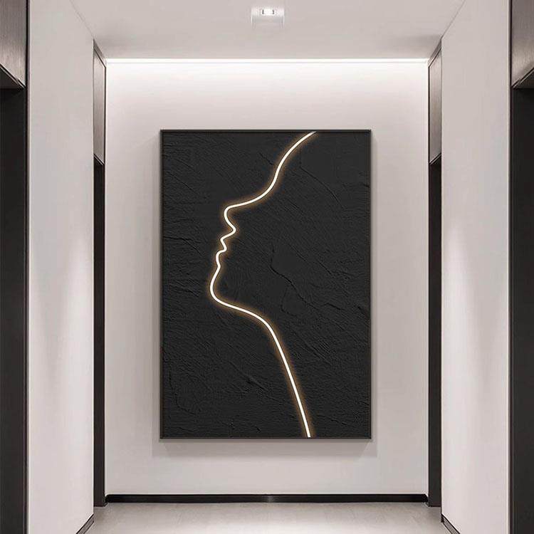 现代极简线条玄关挂画卧室床头客厅沙发大幅落地画灯光感装饰壁画,家居饰品,现代装饰画,淘宝优惠券,粉丝福利购,淘宝优惠卷