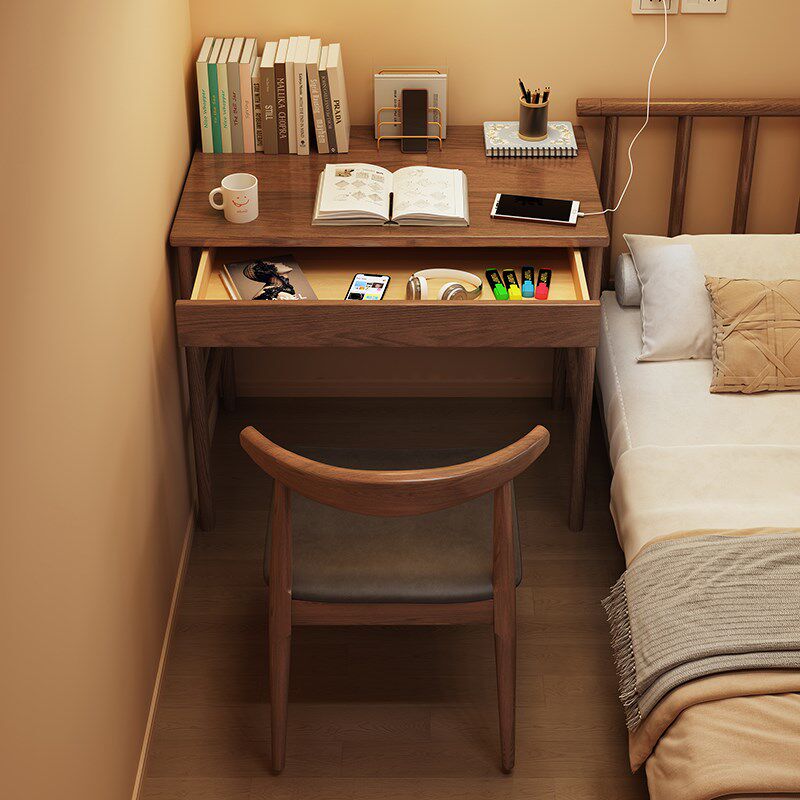 床边小尺寸小型电脑桌家用实木书C桌小户型写字台卧室白色学习桌