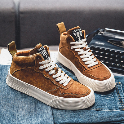 秋冬大尺码高筒男鞋45加宽棉鞋46加绒休闲马丁靴47男士板鞋子48潮