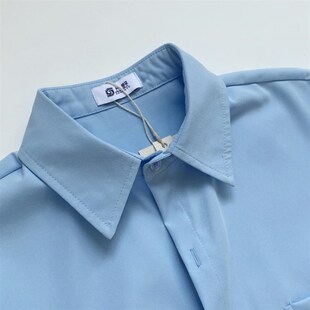 上野 日系春夏制服班服基础款衬衫长袖内搭dk男高宽松校园风衬衣