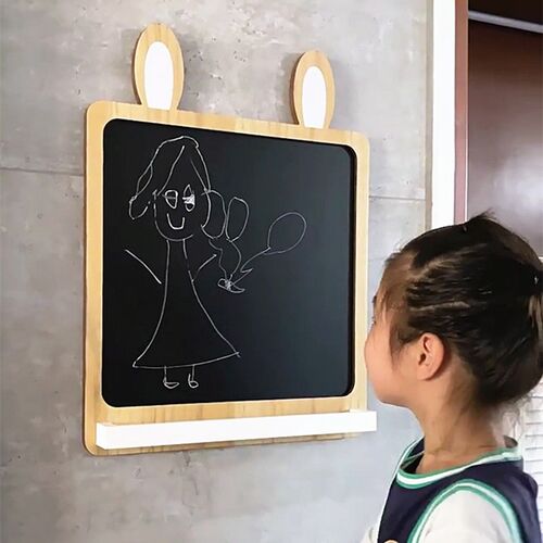 黑板摆摊展示牌木框墙壁挂式留言板家用卡通儿童宝宝学习涂鸦画板