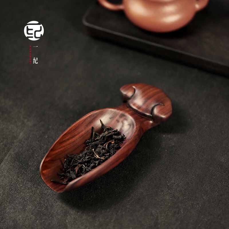 红酸枝木茶则赏茶荷实木六君子y中式功夫茶具茶道配件实木茶勺茶