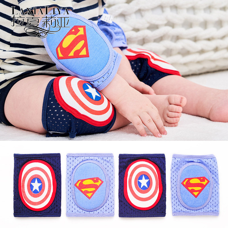 宝宝护膝小孩夏季儿童运动婴儿爬行学步护膝套幼儿护肘学走路夏天